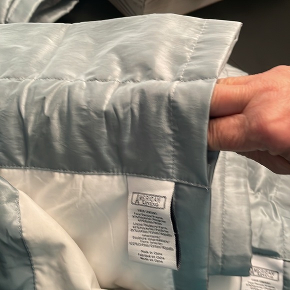 American Living Set of 2 Panels Blue Silky Like Curtain Panels - Picture 10 of 10